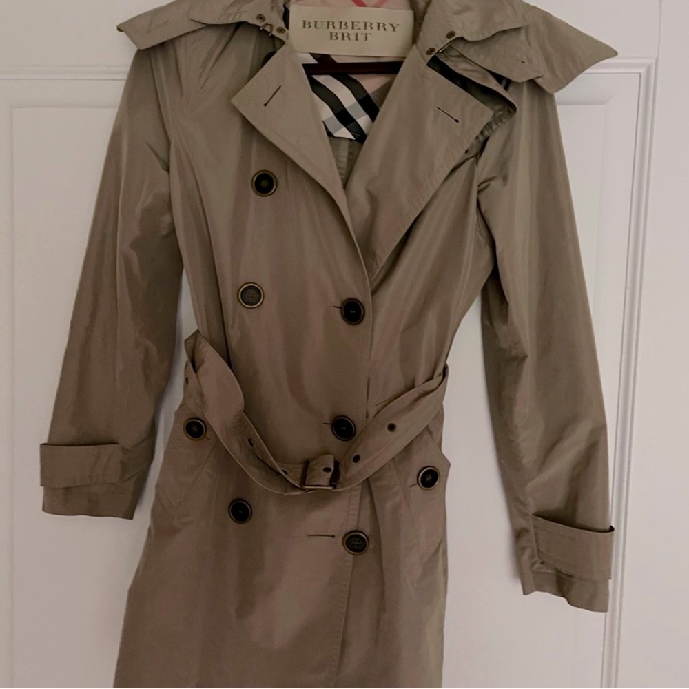 Burberry mid length rain coat
